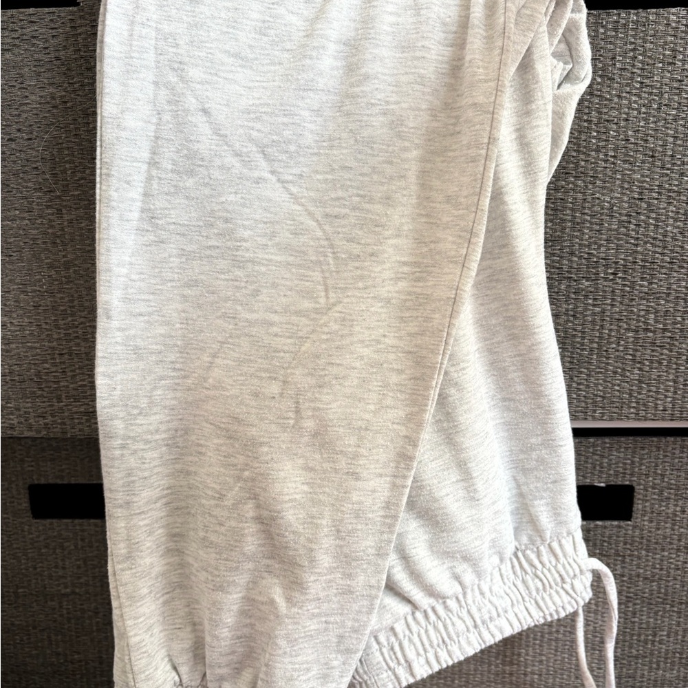 Light Gray and White Jogger Pants